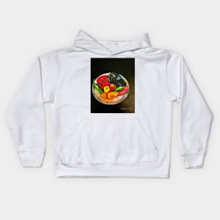 Assorted Peppers on a Silver Platter Kids Hoodie